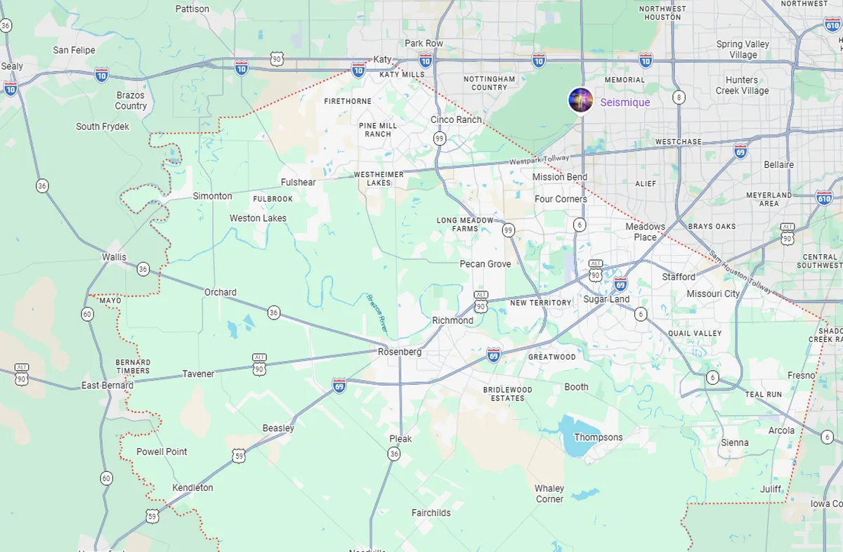 Map of Harris County service area